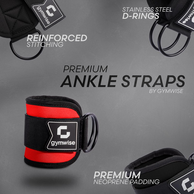 Gymwise Ankle Straps for Cable Machines - Perfect for Kickbacks,
