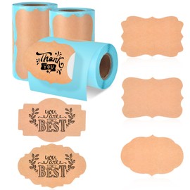 3 Roll 3x2inch Vintage Thermal Labels Brown Thermal Labels Color Thermal Label Direct Thermal Sticker Labels for DIY Design Address Consignment Compatible with Thermal Label Printer(Total 600Pieces)