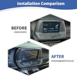 RT-TCZ for Camaro Radio 7" Display Screen Trim Cover for Chevy Camaro 2017 up Black ABS Carbon Fiber Interior Accessories (7" Display Screen Version)
