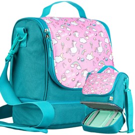 Knuffig - Toniebox bag - with insulated lunch box compartment - extra space for up to 30 Tonies (Fox), Unicorn pink, Children's bag