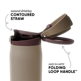 Simple Modern Mesa Loop Water Bottle with Straw | 24oz Cup Holder Friendly Insulated Stainless Steel Bottles for Travel, Sports and School | Hazelnut