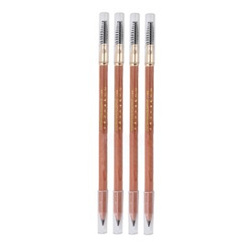 4pcs Eyebrow Pencil Double Head Eyebrow Makeup Pen Wood Handle Dual Side Waterproof Sweatproof Eyebrow Liner for Daily Milk Coffee Tea Color