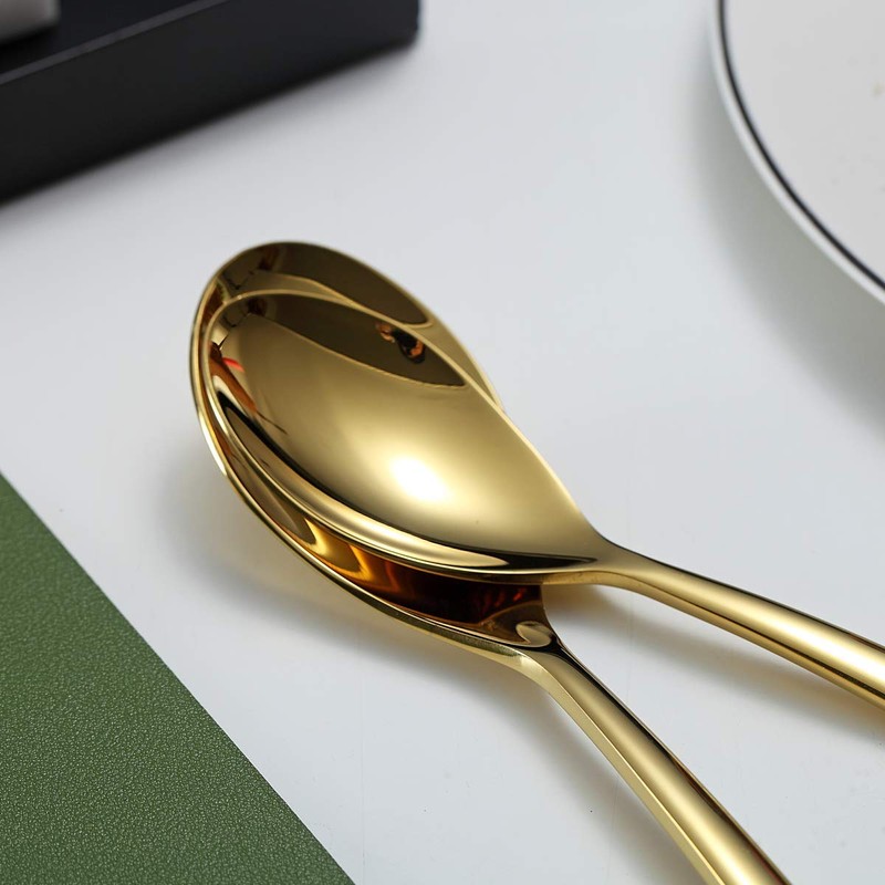 Gold Teaspoons, 6 Piece Silverware, Stainless Steel Small Spoons for
