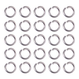 PandaHall 100Pcs Edelstahl Offene Sprungringe 6mm Runde 1mm Dickes Metall Runde Unsolded Ring Connectors für Chainmail Schmuck Herstellung