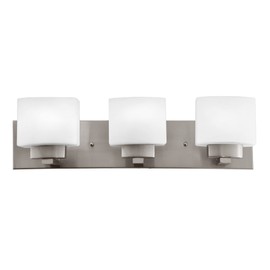 Design House 578005 Dove Creek Vanity Light Dimmable with Frosted Glass for Above Bathroom Mirror, 3, Satin Nickel