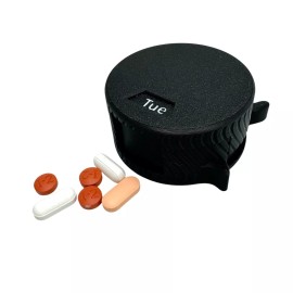Unbranded Compact Pill Organizer Mechanical 7 Day Pill Box Easy Load Medium Travel Size
