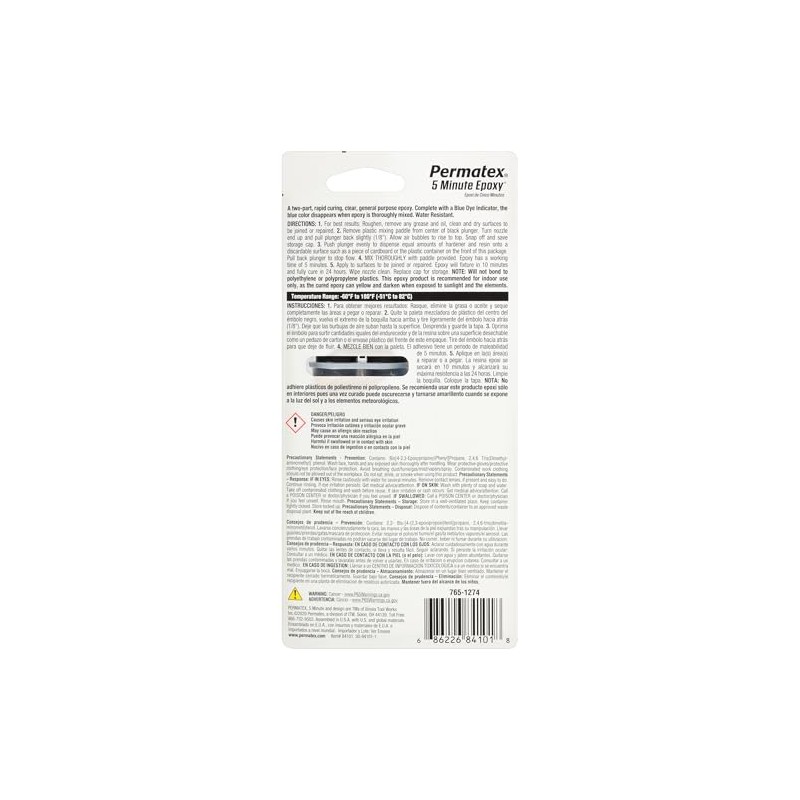Permatex PermaPoxy Epoxi de Uso General de 5 Minutos 84101,