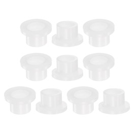 HARFINGTON 10pcs Flanged Sleeve Bearings 6.5mm Bore 9.5mm OD 7.9mm Length Nylon Bushings for Shaft, White