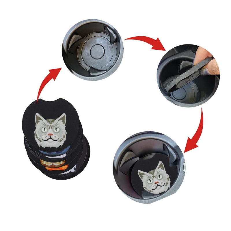 FUN LAVIE Car Coaster 12 Pack Car Cup Holder Coaster