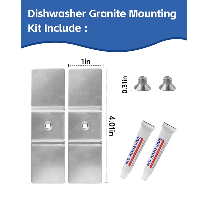 Zorqon 2Pack Granite Counter Mounting Bracket, Replace for L304458800, Undercounter