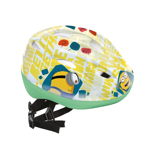 MONDO - Minions Abney and Teal Adjustable Helmet, Bike, Scooter, Skateboard, Rollerblades, Children, 3 Years and up, 28/144, Yellow, M