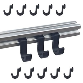 tsimiuk 10PCS Aluminum Extrusion Tool-Free Hook for 3030 3060 T-Slot Aluminum Profile Heavy Duty up to 22 Pound (Black)