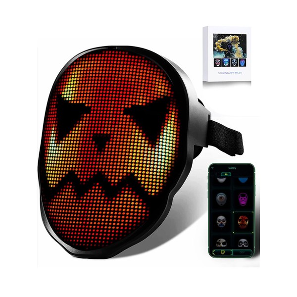 Jinnal Light Mask, LED Mask, Face Cover, Funny Goods, Supports