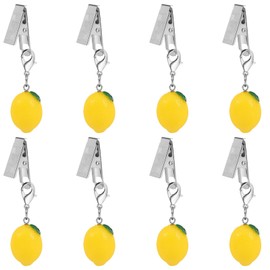 LEGENTLISUR Set of 8 Pieces Lemon Tablecloth Decoration Table Cloth Weights With Clips Outdoor Tablecloth Weights Cute Fruit Table Weights For Home Picnic Camping Party