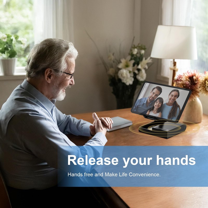 DOSS Cell Phone Stand with Bluetooth Speaker, 15W Wireless Charger