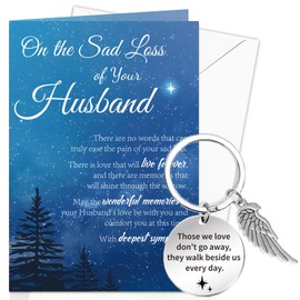 DPKOW Sympathy Card Loss of Husband Memorial Gifts, Sympathy Gifts Loss of Husband Memorial Card Keyring Thinking of You Card Gifts Sorry for Your Loss Card Condolences Bereavement Card Keyring