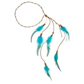 Widmann 03355 Indian Headband with Feathers, Blue, Hippie, Headpiece, Accessory, Carnival, Theme Party
