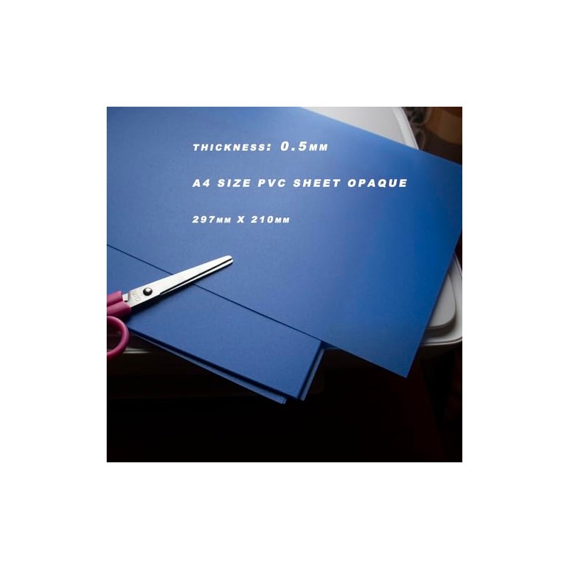 Incontesta 10 Pcs A4 Size Blue Opaque Rigid Plastic Sheet,