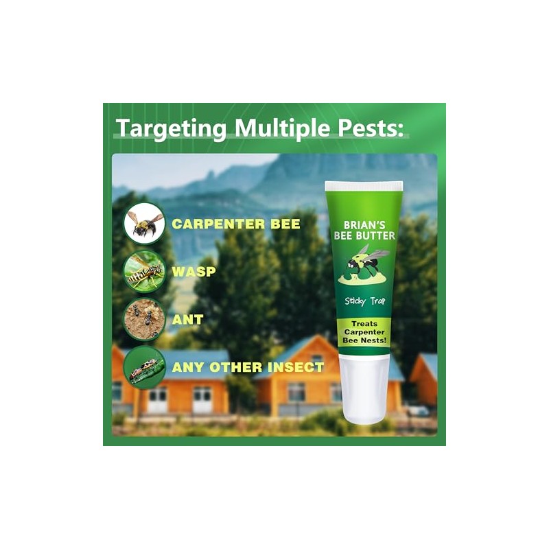 Carpenter Bee Traps for Outside, Brain's Bee Butter, 4 Pack