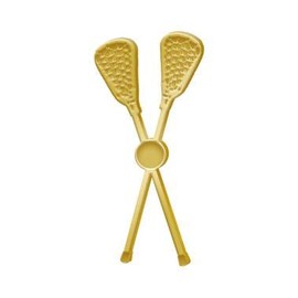 .5" x 1" Lacrosse Pins, Sports Pins Great Lacrosse Chenille Pins To Reward Lacrosse Players Gold 1 Pack