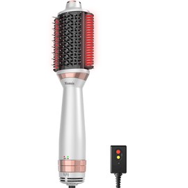Niomuis Blow Dryer Brush Hair Dryer Brush Smooth Heated Comb Dual Mode for All Hair Types, 4 in 1 Styler Volumizer, Professional Salon Hot Air Brush for Drying Straightening Curling Volumizing Hair