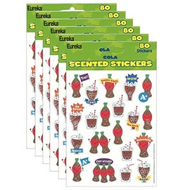 Eureka Cola Scented Stickers, 80/Pack, 6 Packs (EU-650948-6)