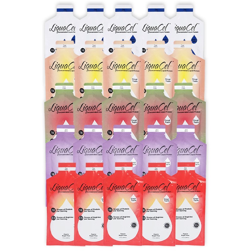 LiquaCel Concentrated Liquid Protein Packets Variety Packs (25 Packets X