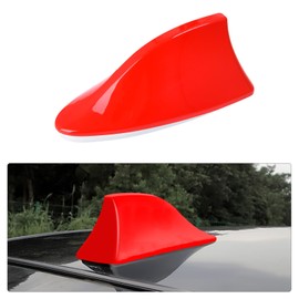 Wogomz Shark Fin Antenna Cover for Car, Auto Top Roof Aerials AM/FM Radio Signal Base with Adhesive Tape, Decorative Top Mounted Dummy Roof Aerial, Universal Car Accessories (Red)