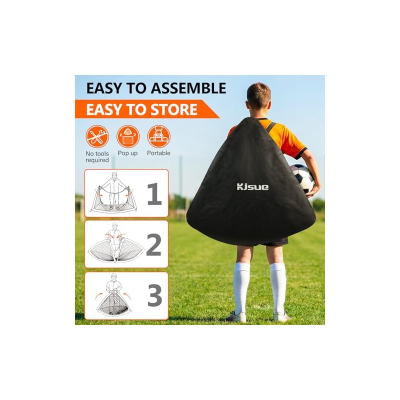 Kids Pop Up Soccer Goal Set with Training Equipment, Portable