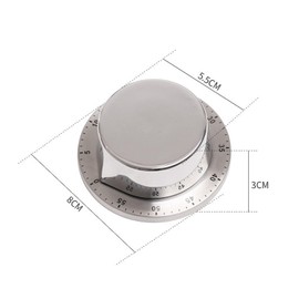 VEDA Mechanical Kitchen Timer, Chef Cooking Timer Clock with Loud Alarm, 60-Minute Countdown, Magnetic Backing, Stainless Steel body, Sliver
