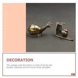 Yardwe Pack of 3 Golden Snail Sculpture Brass Animal Ornament Mini Ant Figure for Home Office Garden Desktop