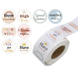 1000 Pcs Kindness and Vibes Stickers Inspirational Inspirational Quote Stickers Encouraging Colorful Assortment Sticker for Scrapbooking, Art, DIY Craft,Book Phone Car Bike Scrapbook (Cute)