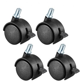 Multibao 4x Pcs 2 Inch Castor Wheel Swivel Caster Threaded Brake M10 x 15mm for Furniture