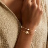 Fezodo Gold Pearl Bracelets for Women Trendy, Dainty 18K Gold