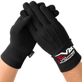 EVO Winter Thermal Inner Gloves Golf Skiing Cycling Motorbike walking Baselayer (Black, Large)