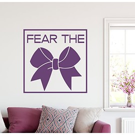 24"x24" Cheerleader Fear The Bow Cheer Football School Sports Gymnastics Gym Wall Decal Sticker Art Mural Home Decor