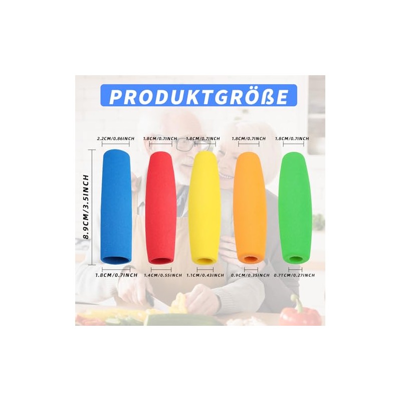 Pack of 5 EVA Foam Grip Hoses, 5 Colours Non-Slip
