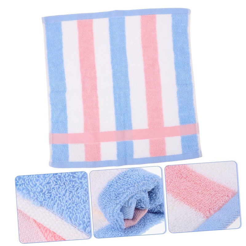 FRCOLOR 3Pcs Soft Cotton Washcloths Quick Drying Face Towels Striped