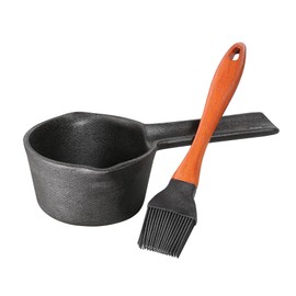 Küchenprofi Cast Iron Basting Set with Silicone/Rosewood Basting Brush and Mini Saucepan