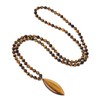 COAI 108 Mala Necklaces with Crystal Pendant, Stone, Tigers Eye