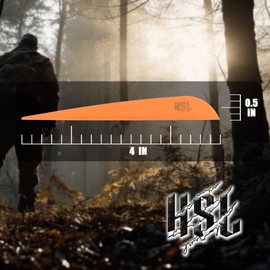 Hosolee 36 Pack Archery Fletches 4 Inch Arrows Vanes Plastic Fletching for DIY Shafts Hunting Targeting (Orange+Logo)