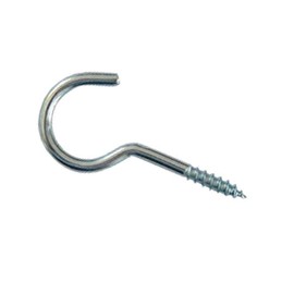 haggiy Wall Hooks - Screw Hooks Curved Galvanised 2.3 x 25 mm (Pack of 25)