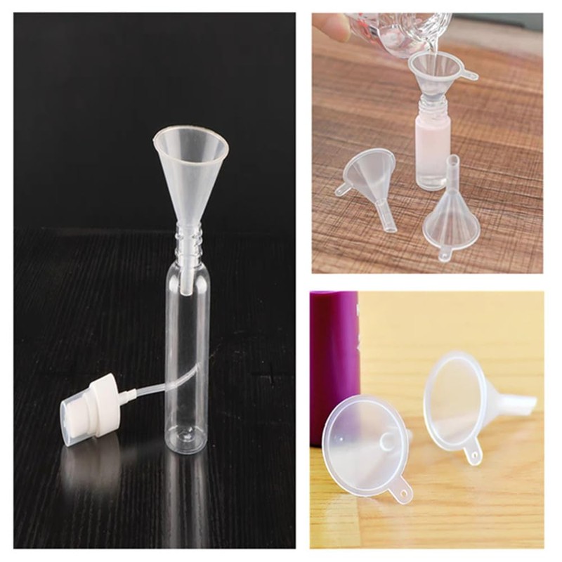 CAASFOOY Clear Mini Funnels 40 Pieces in 4 Sizes Polypropylene