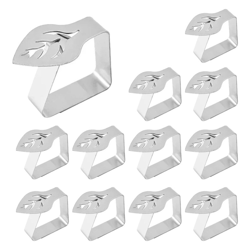 U-Vathing 12Pack Leaf Shape Tablecloth Clips,Picnic Table Clips Stainless Steel