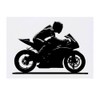 'Man on Sport Motorcycle' Temporary Tattoo - Water Resistant, Skin-Safe,