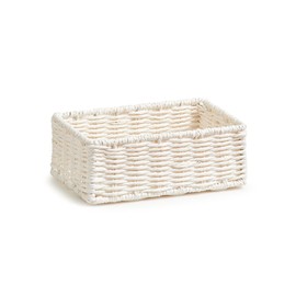 Zeller 18094 Storage Baskets Set of 2 Paper Wicker 24 x 18 x 9 cm White