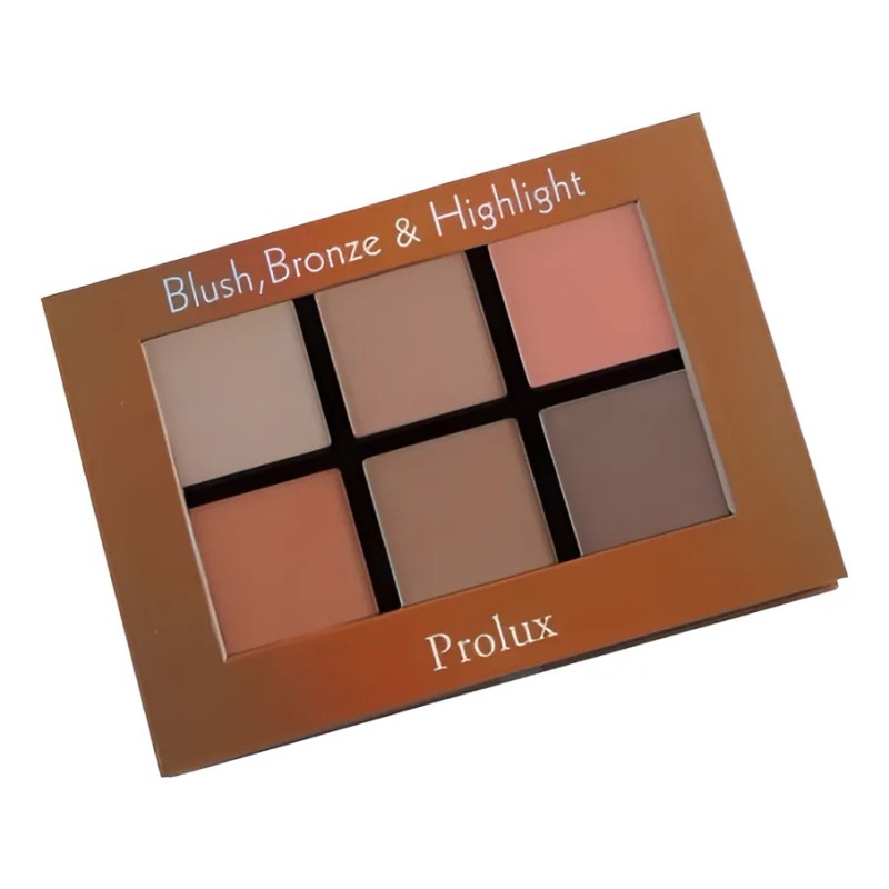 Paleta De Iluminador, Rubor Y Bronceador Prolux Marrón Claro