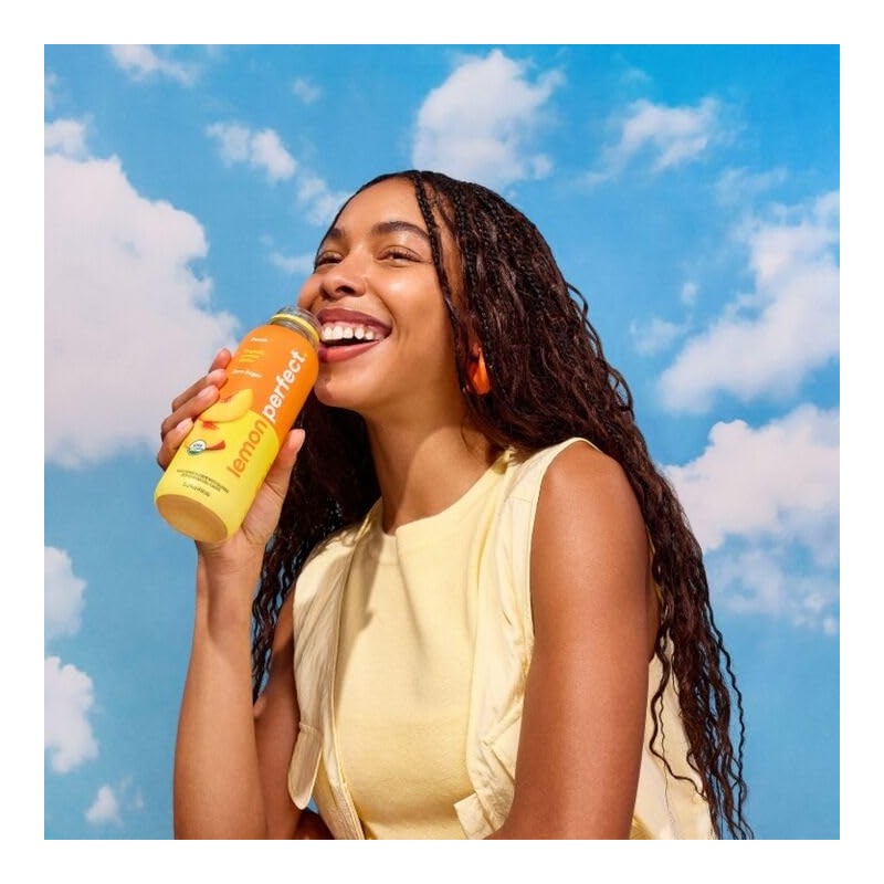 Lemon Perfect Peach, Flavored Lemon Water, Organic, Zero Sugar, Healthy