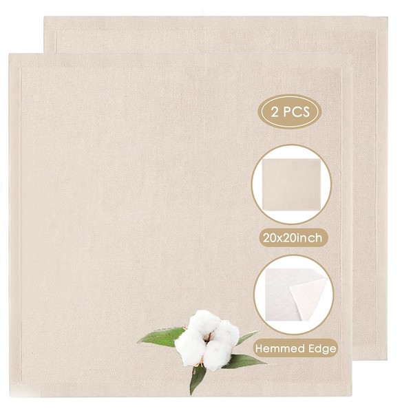 Cheesecloth for Straining Reusable, 2 Pieces 100% Unbleached Hemmed Muslin