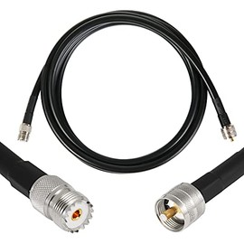 10 ft PL259 (UHF) Male to SO239 Female Coax Cable (50 Ohm), WIZACE Low-Loss Extension Jumper for CB/UHF/VHF/HAM/Shortwave/Amateur Radio Equipment and Antennas